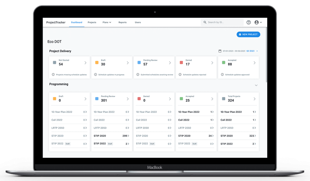 EcoInteractive's ProjectTracker SaaS for DOT and MPO engineers